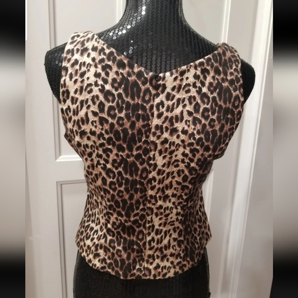 VINTAGE DANI MAX LOIS SNYDER LEOPARD TANK TOP SIZE 6 PETITE - Picture 4 of 6